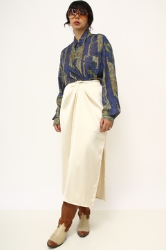 CAMISA 100% SEDA vintage verde