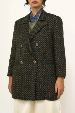 Blazer verde vintage forrado det dourado - Capichó Brechó