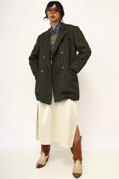 Blazer verde vintage forrado det dourado - Capichó Brechó