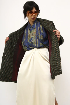 Blazer verde vintage forrado det dourado