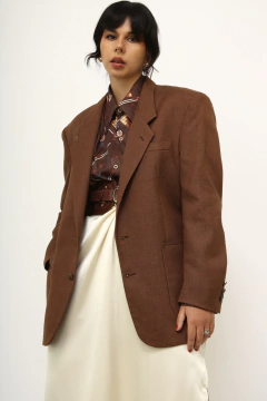Blazer YSL vintage 100 % linho marrom - comprar online