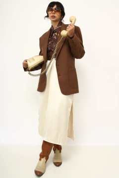 Blazer YSL vintage 100 % linho marrom na internet