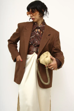 Blazer YSL vintage 100 % linho marrom