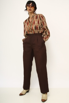 Calça cintura alta marrom vintage