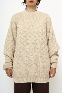Maxi tricot bege vintage - comprar online