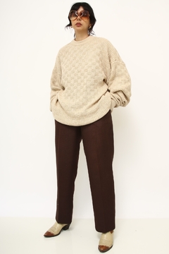 Maxi tricot bege vintage - Capichó Brechó