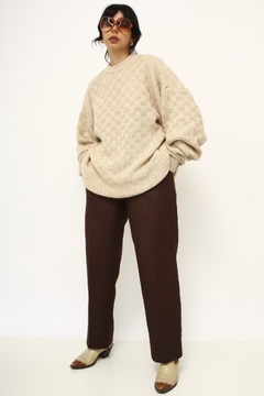 Maxi tricot bege vintage