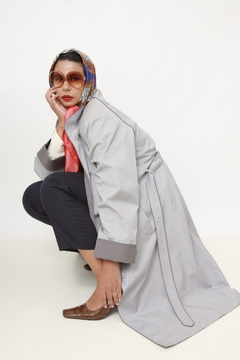 Trench Coat clássico azul J. Gallery - Capichó Brechó