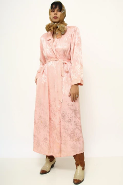 Robe rosa vintage longo ombreira - comprar online