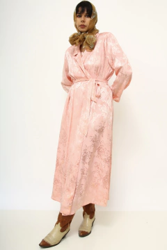 Robe rosa vintage longo ombreira - Capichó Brechó