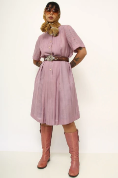 Vestido rosa listras VIGÊE vintage na internet