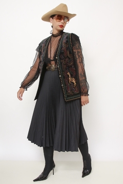 Colete veludo cavalo Boho western