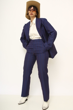 Conjunto roxo Blazer + Calça listras MAPPIN - Capichó Brechó