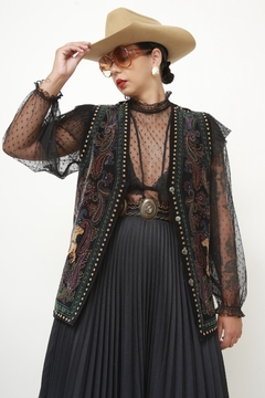 Colete veludo cavalo Boho western - comprar online