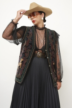 Colete veludo cavalo Boho western - loja online