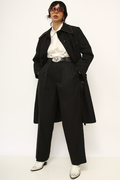 Imagem do Trench Coat preto det em marrom