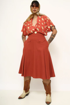 Saia ATELIE PARISIENSE vermelha midi na internet