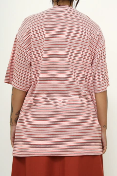 Camiseta listras vintage vermelha - Capichó Brechó