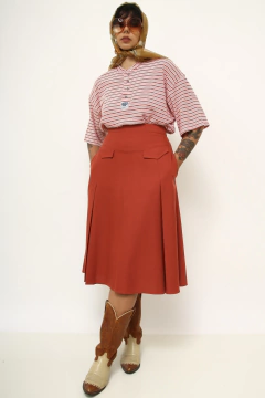 Camiseta listras vintage vermelha - comprar online