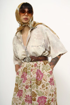 Camisa estampa clarinha vintage manga curta