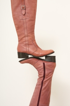 Bota rosa montaria couro 38 - Capichó Brechó