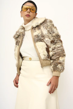 Casaco cropped coelho vintage - Capichó Brechó