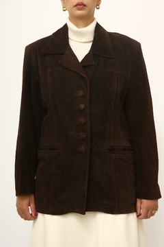 Blazer 100% couro marrom vintage - loja online