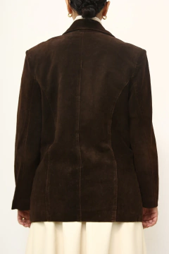 Blazer 100% couro marrom vintage