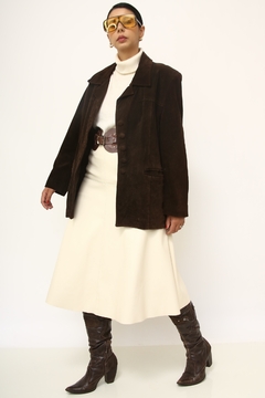 Blazer 100% couro marrom vintage na internet