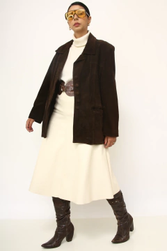 Blazer 100% couro marrom vintage na internet