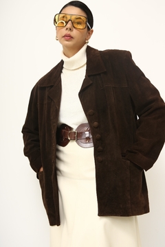 Imagem do Blazer 100% couro marrom vintage