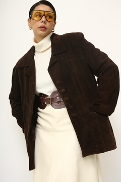 Blazer 100% couro marrom vintage - comprar online