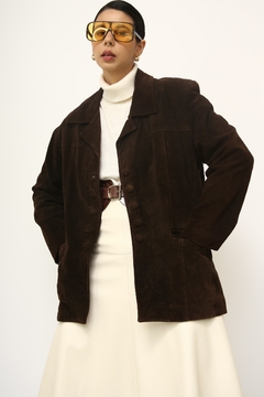 Blazer 100% couro marrom vintage na internet