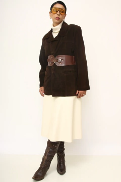 Blazer 100% couro marrom vintage na internet