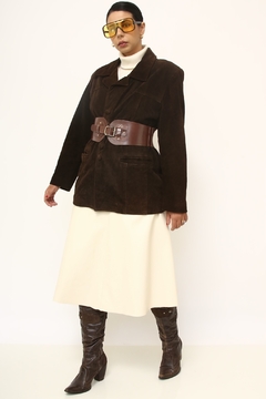 Blazer 100% couro marrom vintage - comprar online