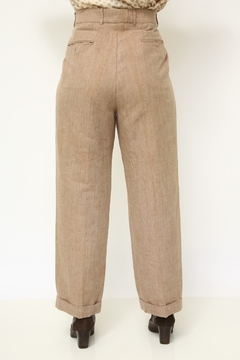Calça linho cru vintage bege - comprar online