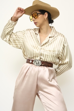 Conjunto pijama Blusa listras + calça vintage