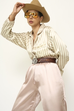 Conjunto pijama Blusa listras + calça vintage - comprar online