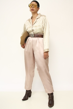 Conjunto pijama Blusa listras + calça vintage - Capichó Brechó