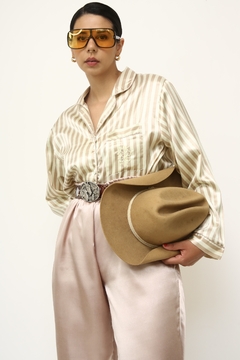 Conjunto pijama Blusa listras + calça vintage - Capichó Brechó