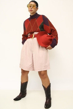 Imagem do Cropped tricot xadrez vintage color