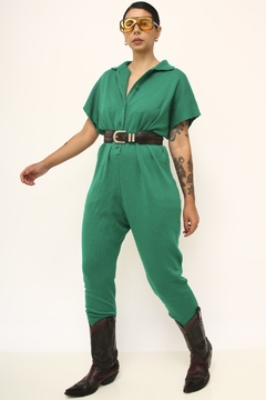 Macacão verde acrilico tricot vintage - loja online