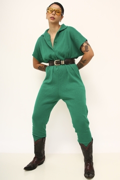 Macacão verde acrilico tricot vintage na internet