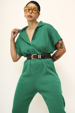 Macacão verde acrilico tricot vintage - comprar online