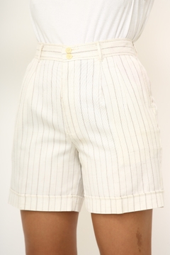 Bermudas listras vintage cintura alta curta - Capichó Brechó