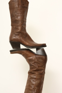 Bota 100% couro marrom western 36 - comprar online