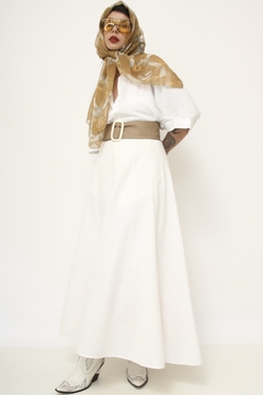 Imagem do cinto couro bege fivela off white