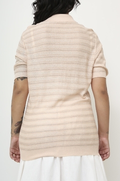 Polo rosa listras vintage tricot na internet