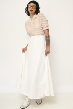 Polo rosa listras vintage tricot - comprar online