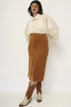 Saia 100% lã caramelo vintage